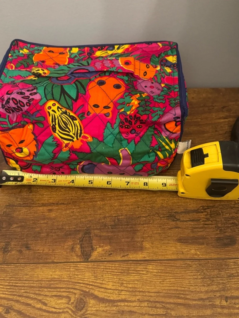 NaRaYa Quilted Travel Cosmetic‎ Bag Elephant Giraffe Jungle Makeup Case